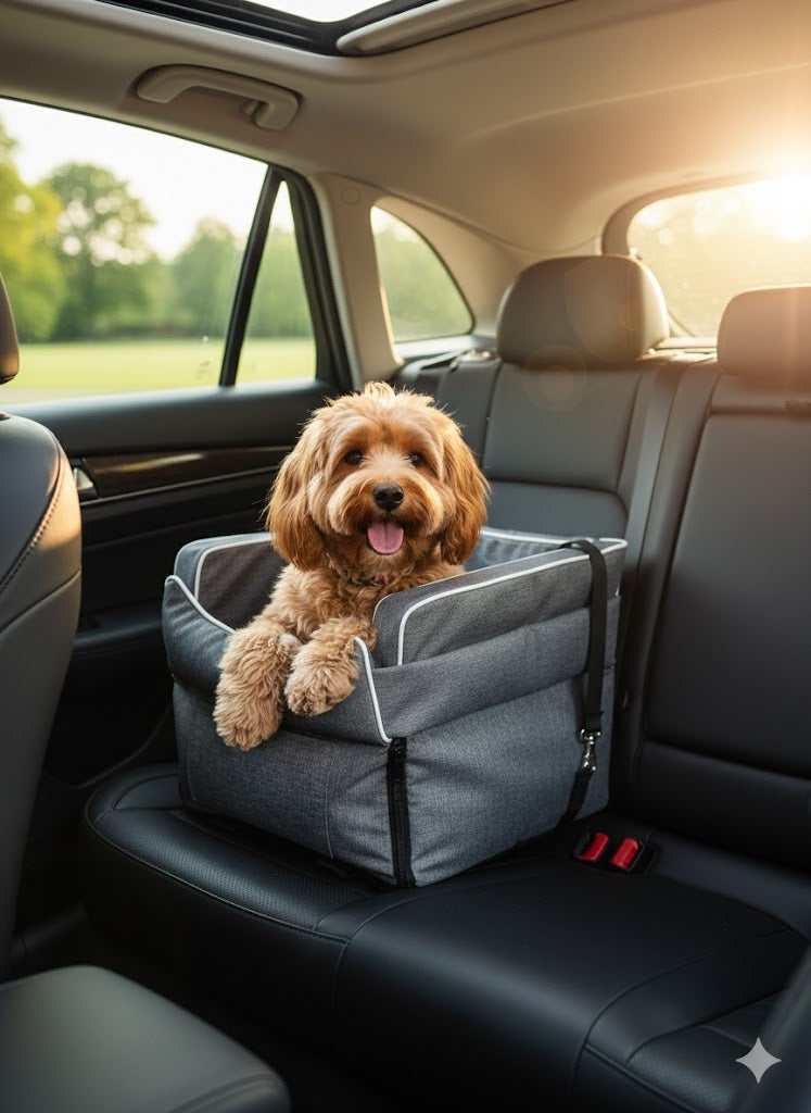 Cama de Viaje para Perro P-M - Asiento Coche Cómodo, Seguro y Lavable